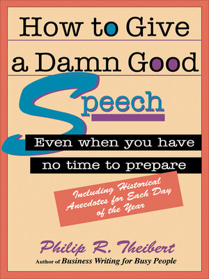 cover image of How to Give a Damn Good Speech